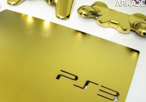 PlayStation 3 Slim banhado a ouro 24 quilates
