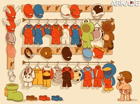 O que tem no guarda-roupas do Mario?