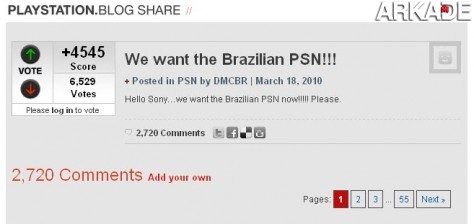 Vote e ajude a criação da PSN Brasil