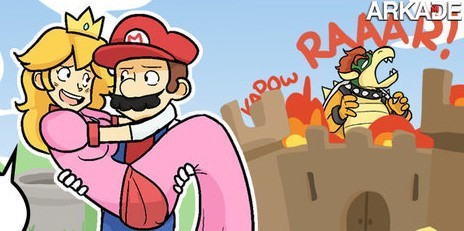 Tirinha - Mario, Peach e Bowser, inimigos nem tão mortais assim