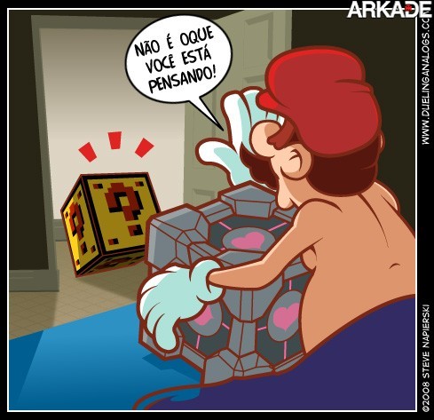 Tirinha - Mario traindo seu cubo de moedas