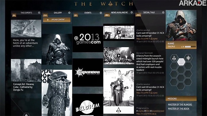 Assassin's Creed IV: Novo trailer apresenta The Watch, a rede social dos Assassinos