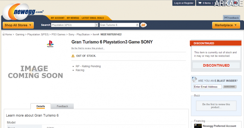 Pré-venda de lojas virtuais listam Gran Turismo 6 como game de Playstation 3