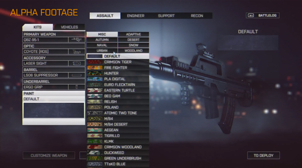 Battlefield 4: Armas poderão ter 240 mil combinações de acessórios e camuflagens