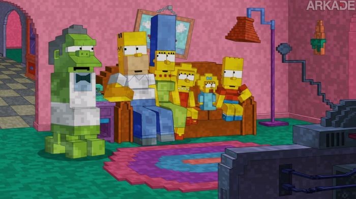 Viu isso: os Simpsons homenagearam Minecraft na abertura do episódio de domingo