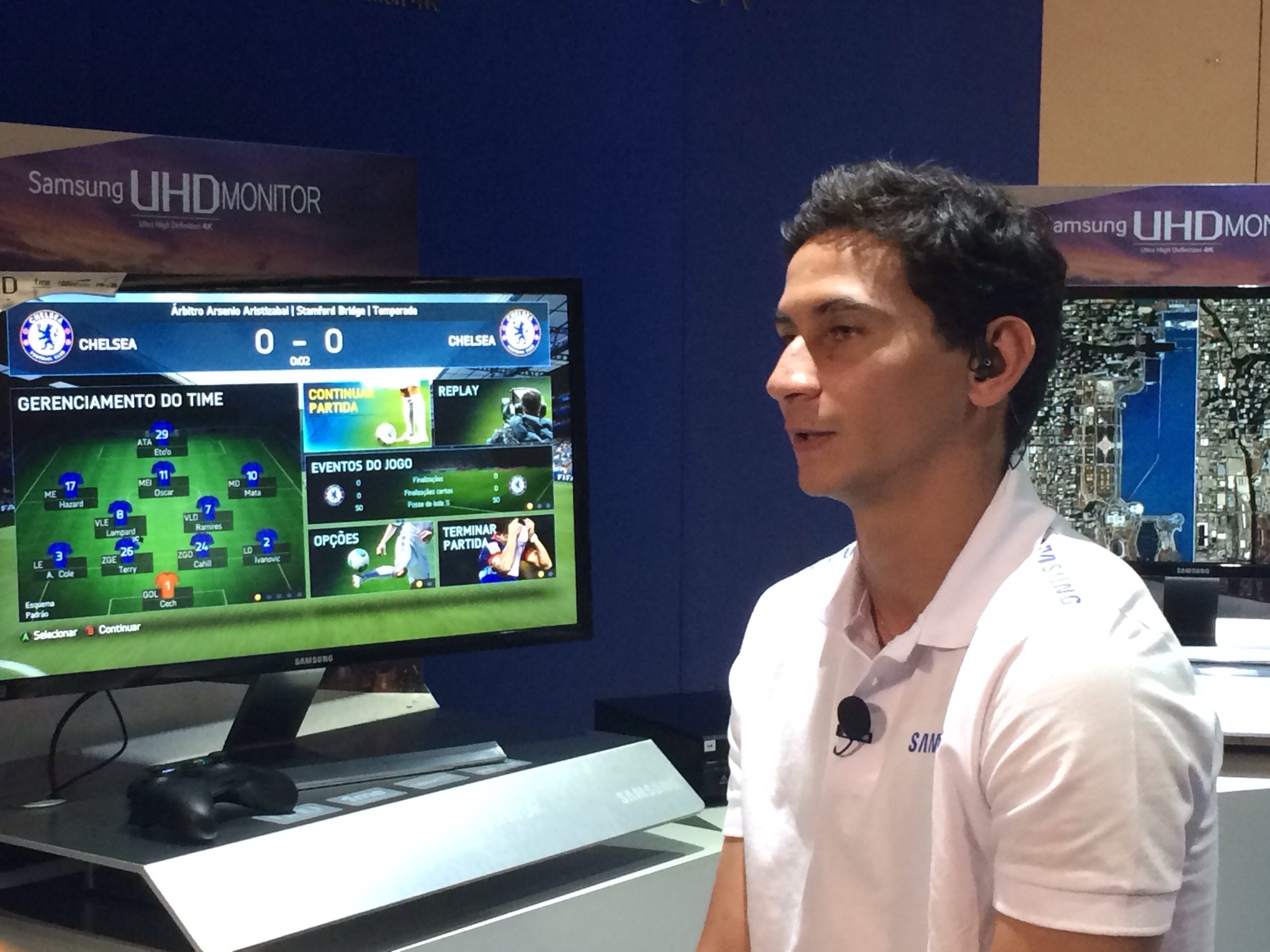 BGS 2014 - Com o jogador Ganso, Samsung apresentou o UltraHD com resultados incríveis para games