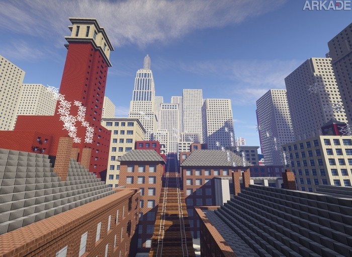 E sua recriação em Minecraft.