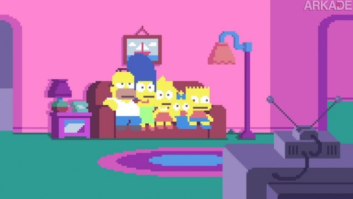 Olha que irada a abertura dos Simpsons em pixel art!