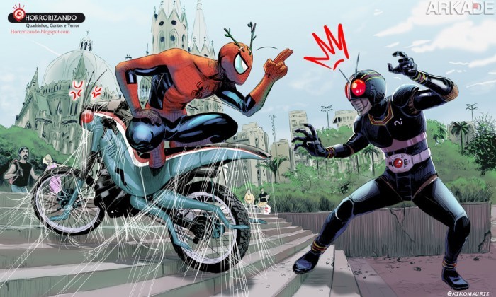 spiderman_vs_kamen_ride_black_by_kikomauriz-d7zrr59