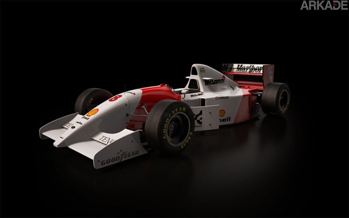 Ayrton Senna em sua lendária MacLaren trazido por Luiz Fernando Araújo