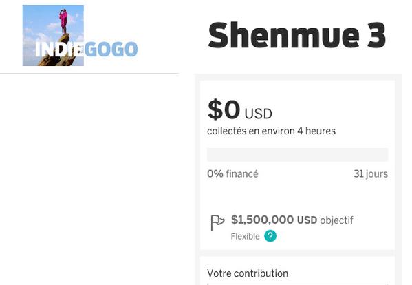 Criaram uma campanha falsa de Shenmue 3 na Internet e arrecadaram zero dólar nela
