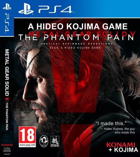 Imprima aqui a capa de Metal Gear Solid V com o nome de Hideo Kojima