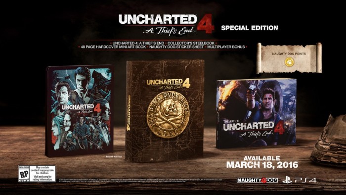 Uncharted 4 chega em março e ganha estilosas edições limitadas