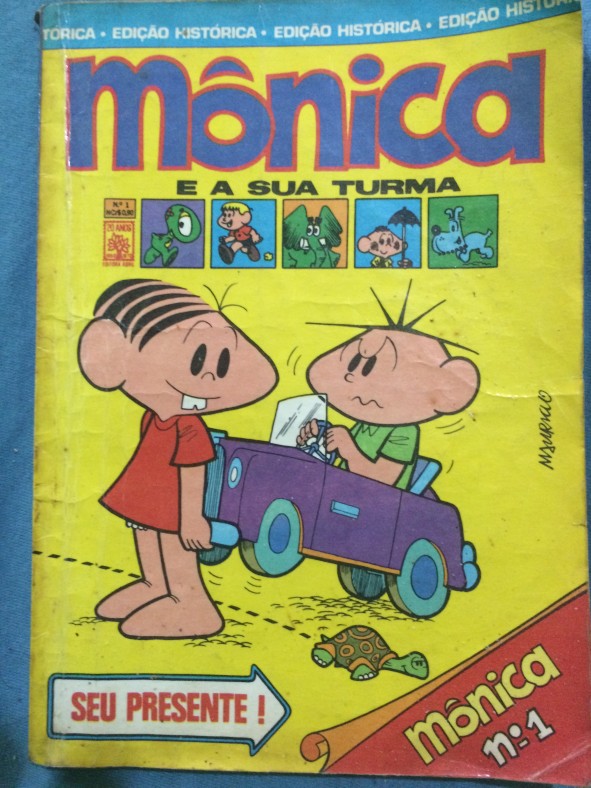 Sim, tenho uma Mônica #1. É uma reedição, que acompanhava a edição especial de 10 anos do gibi.