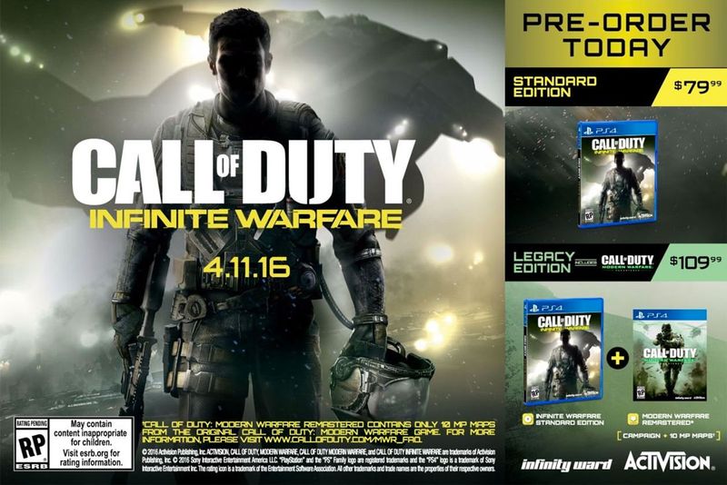 Imagem vazada confirma o lançamento de Call of Duty: Infinite Warfare e versão remasterizada do primeiro Modern Warfare