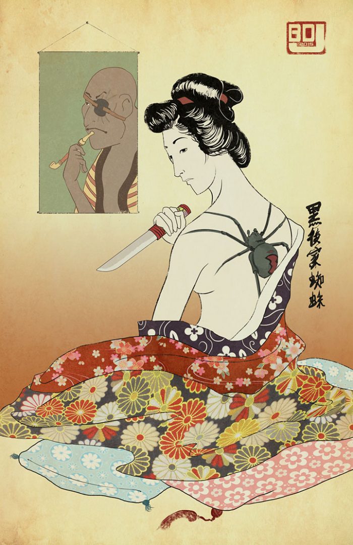 viúva-negra-estilo-oriental-ukiyo-e-1