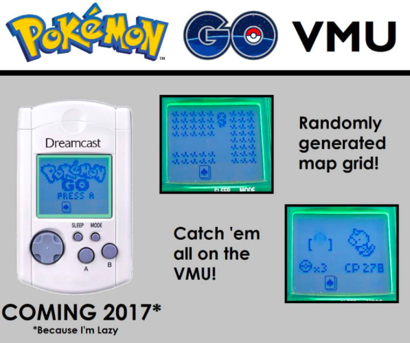 Alguém está fazendo um port de Pokémon GO para o VMU do Dreamcast