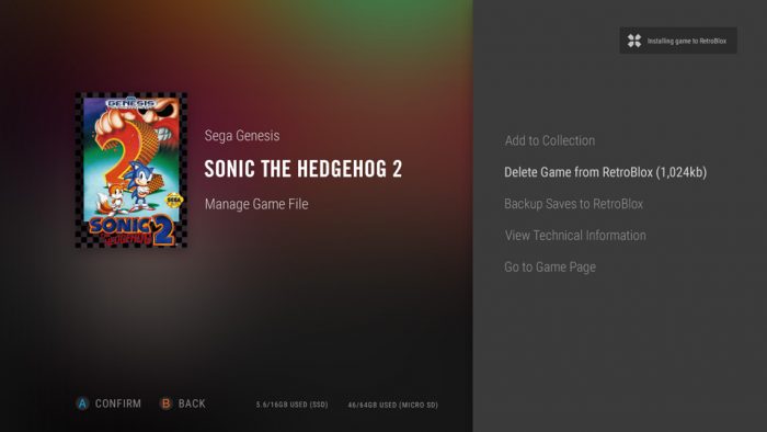Tela do RetroBlox, com metadados dos games 