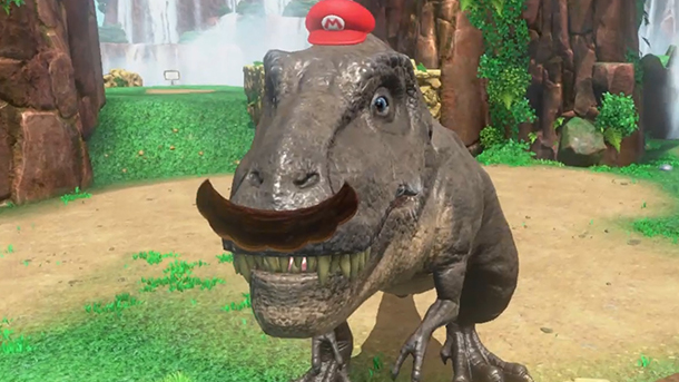 Tem até tiranossauro de bigode neste novo gameplay de Super Mario Odyssey!