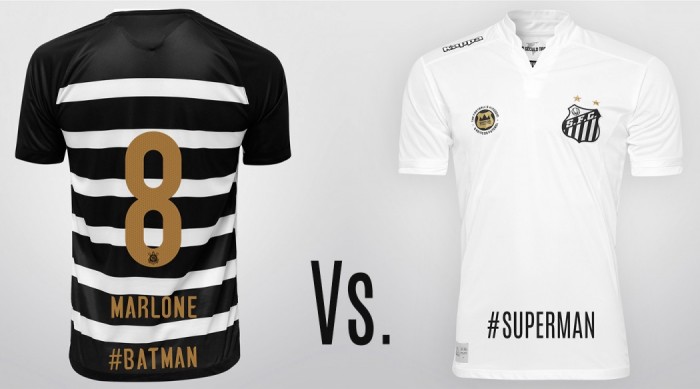 Camisas Corinthians e Santos - BatmanVsSuperman