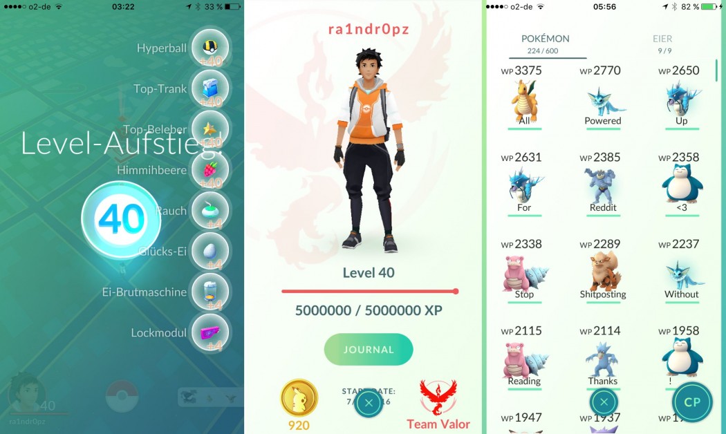 Vc quer saber o que ganha em cada nivel no pokemon go??