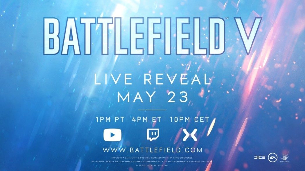 EA anuncia oficialmente Battlefield V, game será apresentado no dia 23 de maio