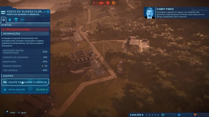 Jurassic World Evolution Tempestade e falta de energia