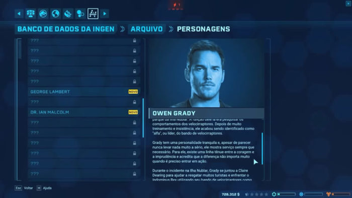 Owen Grady em Jurassic World Evolution