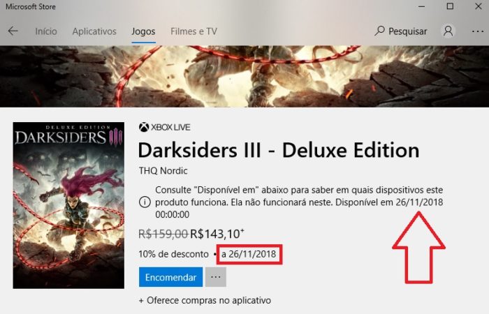 Loja oficial da Microsoft vaza data de lançamento de Darksiders 3!