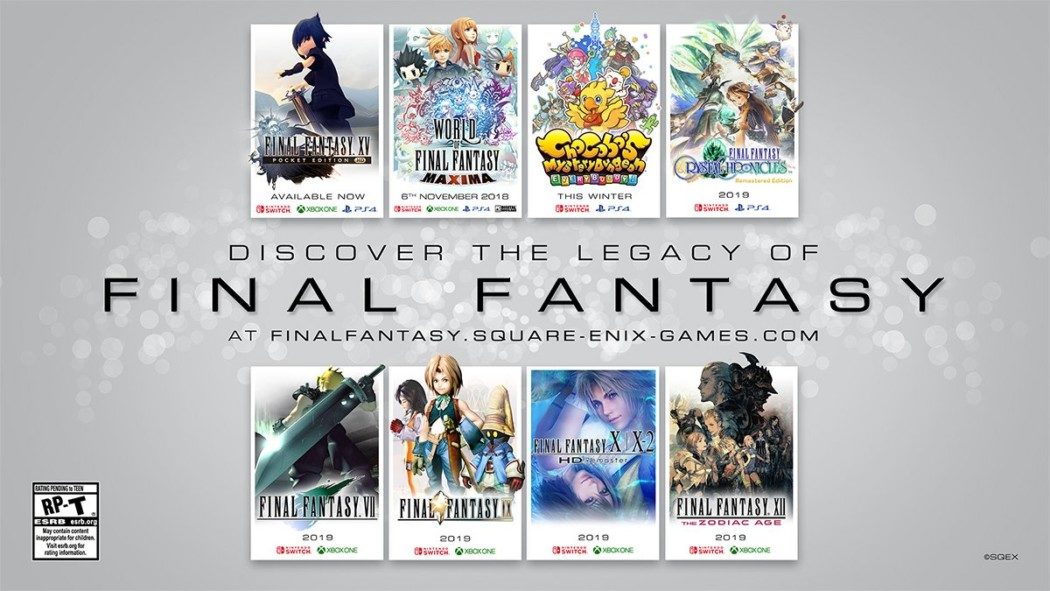 Vários clássicos da série Final Fantasy chegarão ao Switch e ao Xbox One em 2019