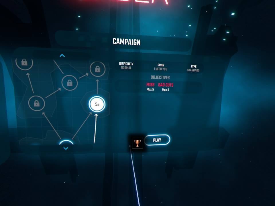 Menu da campanha do jogo com várias missões a serem completadas.