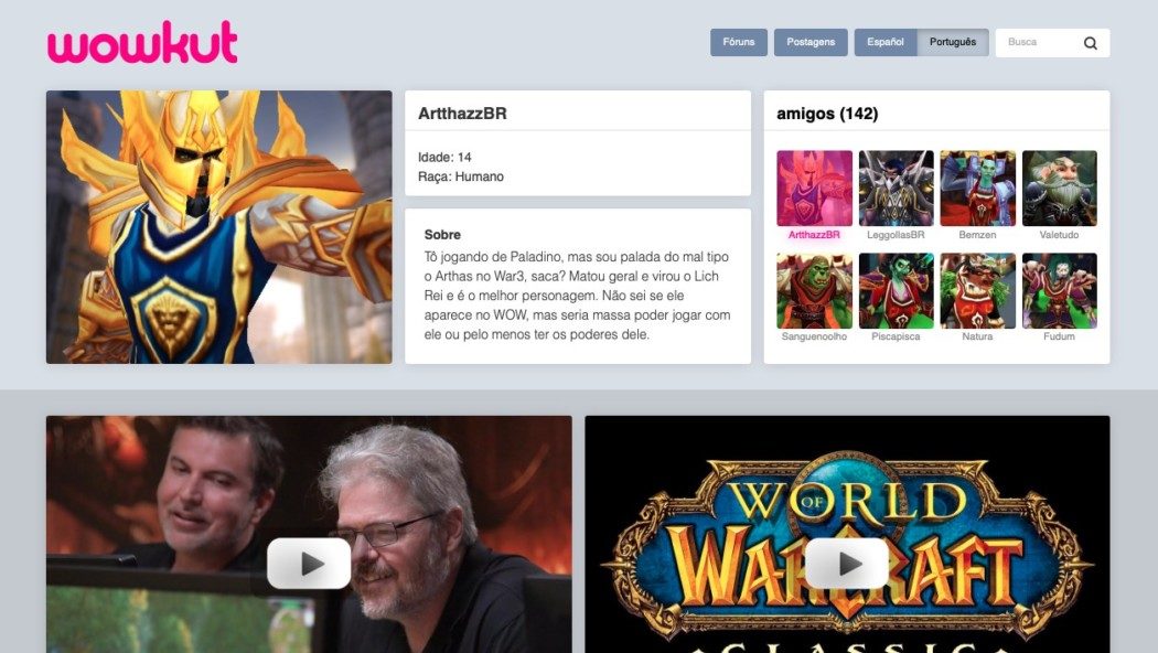 Conheça o wowkut, a "rede social" de World of Warcraft que presta tributo ao clássico Orkut