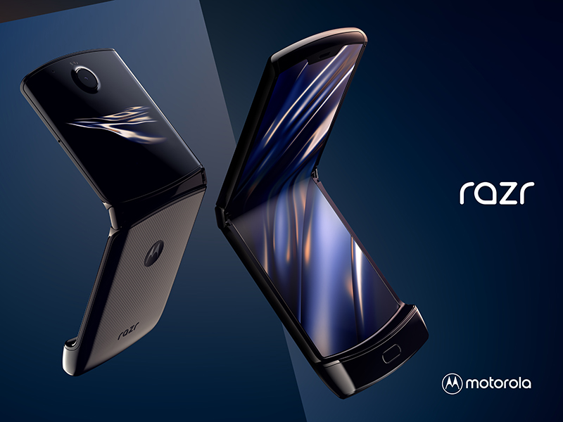 Motorola reinventa o seu clássico "V3" com o novo razr, que traz tela flexível