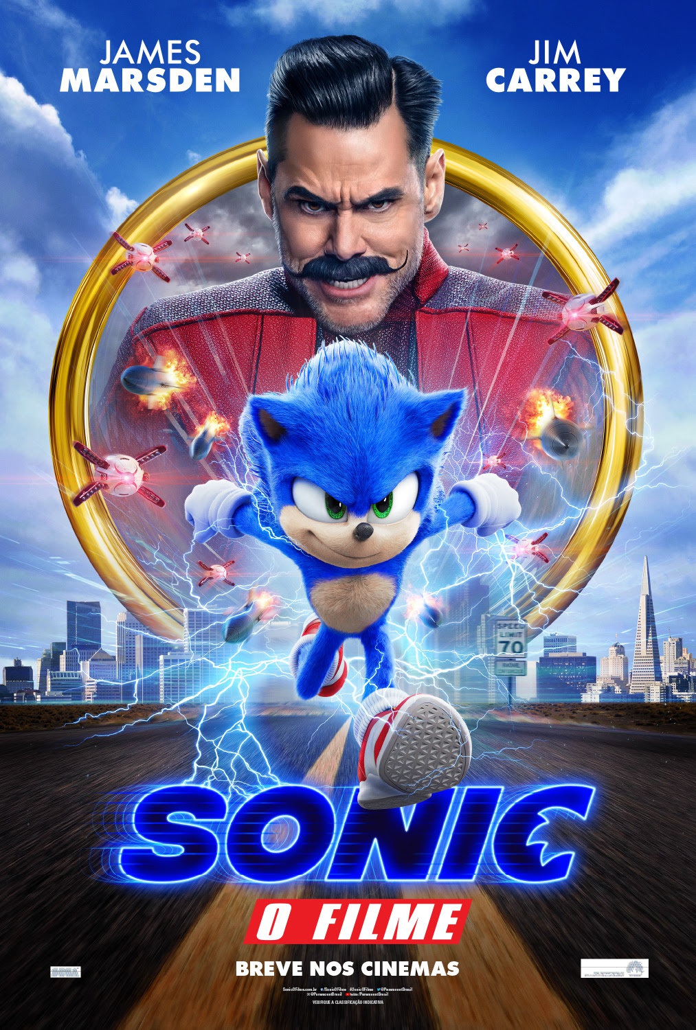Aqui está o novo visual do Sonic em seu filme!