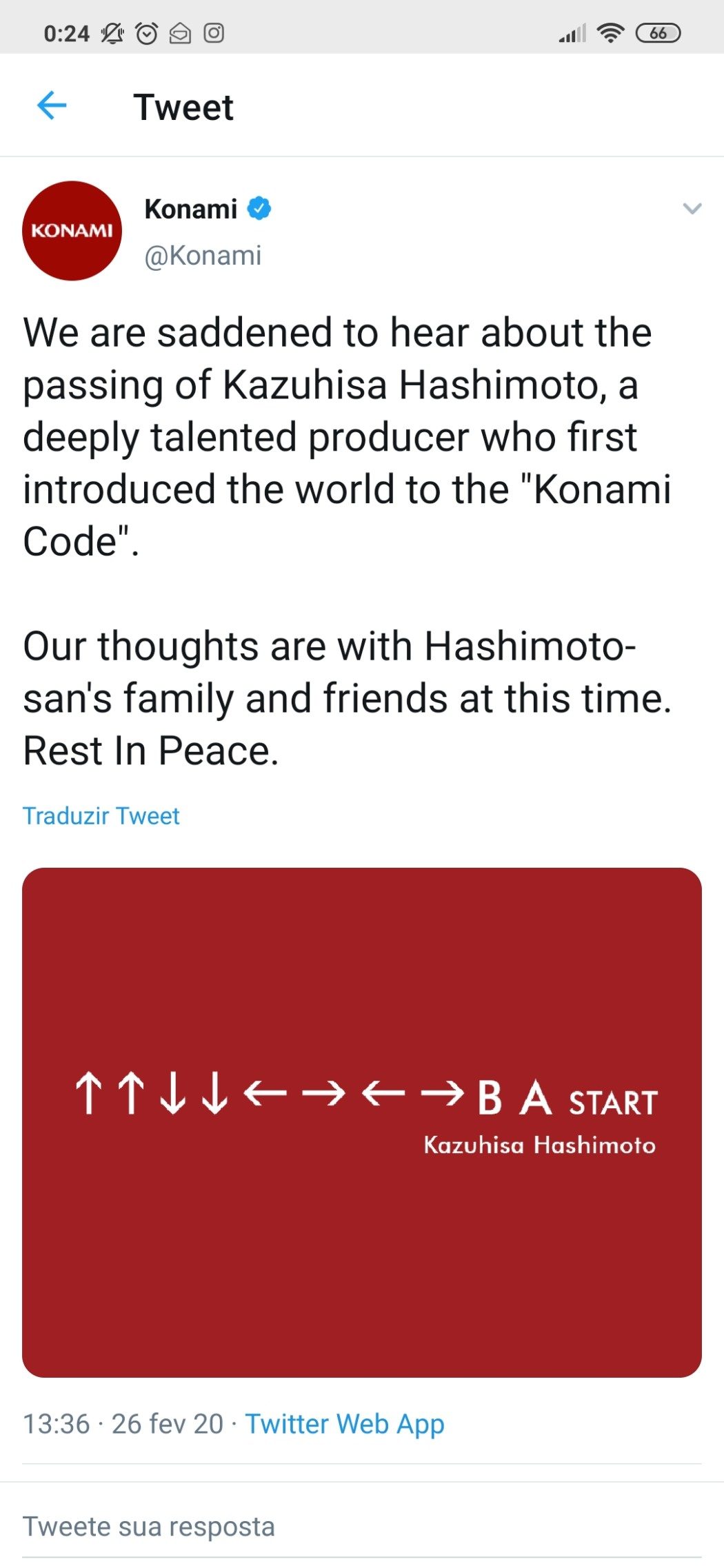 Morre Kazuhisa Hashimoto, o pai do Konami Code