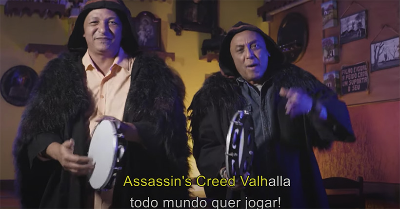 Caju e Castanha fazem repente sobre Assassin's Creed Valhalla em clipe