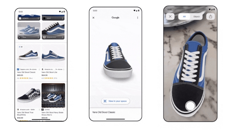Google adiciona visualização em 360 graus de tênis da Vans e da Puma
