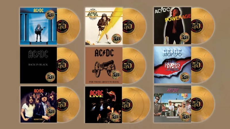 O AC/DC vai celebrar seus 50 anos de história com discos de vinil dourados